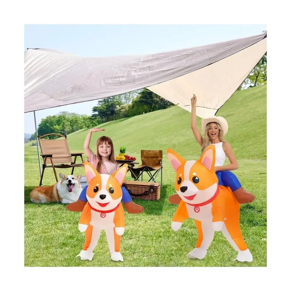 Inflatable Costumes Dog Costume Halloween Blow Up Ride on Corgi Costume Animal